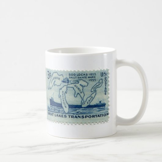 Antike Briefmarken-Kaffeetasse Kaffeetasse (Rechts)