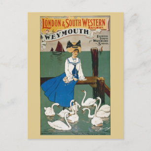 Antike britische Bahnreise Weymouth England Postkarte