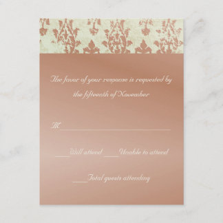 Antike Brocade-Hochzeitskarte RSVP Karte