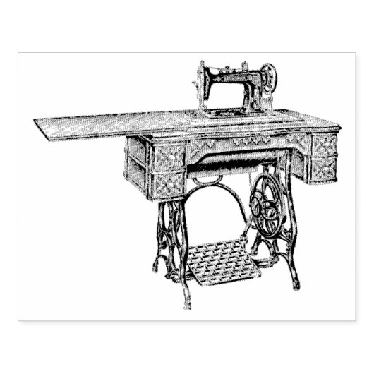 Antike Brunswick Nähmaschine Kautschuk Kunst-Brief Gummistempel (Prägung)