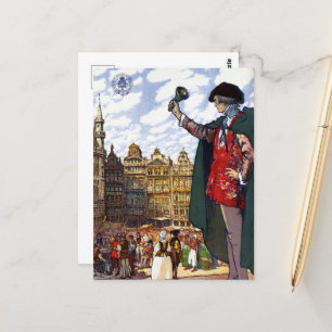 Antike Brüssel Belgien Handelsmesse Reise Postkarte