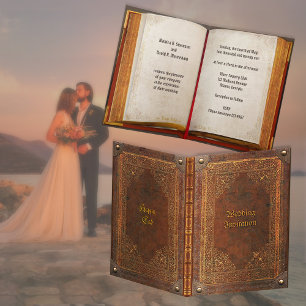 Antike Buch (anpassbar) Hochzeitskarte Karte