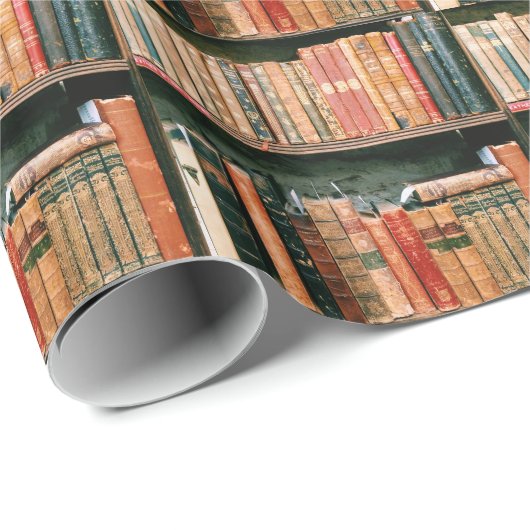Antike Bücher Geschenkpapier (Rolleneckpunkt)