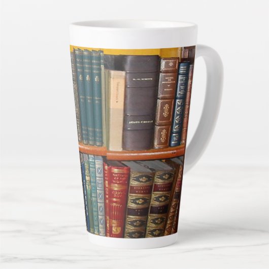 Antike Bücher Große Latte Tasse (Rechte Ecke)