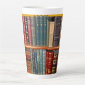 Antike Bücher Große Latte Tasse (Vorderseite)