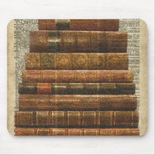 Antike Bücher Illustration über Wörterbuchseite Mousepad