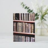 Antike Bücher in Regalen Postkarte (Stehend Vorderseite)