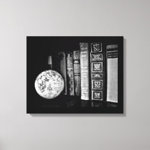 Antike Bücher und Globus Leinwanddruck