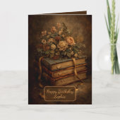 Antike Bücher und Herbstblumen Karte (Vorderseite)