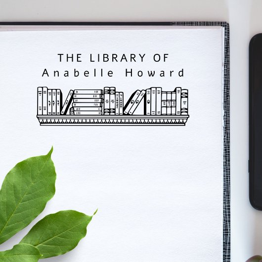 Antike Bücherregal einfache benutzerdefinierte Bib Gummistempel