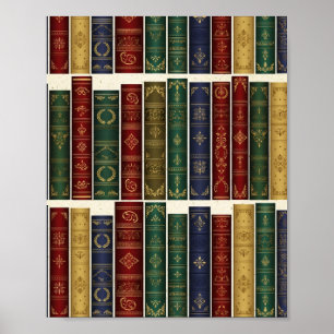 Antike Buchrücken Kunstposter für Bibliotheken Poster