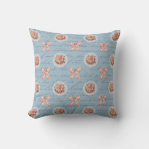 Antike Buchstaben Vintage Rose Seilraupen Kissen