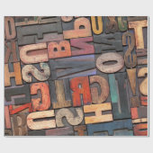 Antike Buchstabenblöcke mit Farbtinte Geschenkpapier (Flach)