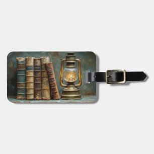Antike Buchstapel-Malerei Vintage Bibliothek Wand Gepäckanhänger