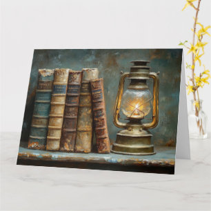 Antike Buchstapel-Malerei Vintage Bibliothek Wand Karte