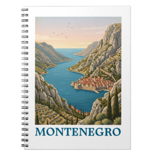 Antike Bucht von Kotor Montenegro Balkan Landschaf Notizblock