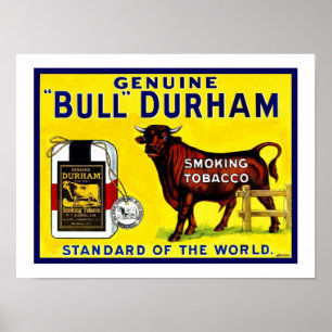 Antike Bull Durham Tabakwerbung aus den 1890er Jah Poster