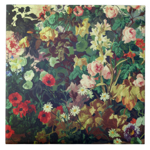 Antike bunte Blumen Blumenmalerei Fliese