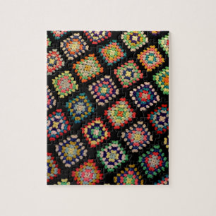 Antike bunte Granny Squares klassisches Muster Puzzle