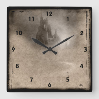 Antike Burg Steampunk Goth Wanduhr