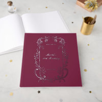 Antike Burgunderrote Florale Schriftrolle zum Gebu