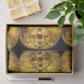 ANTIKE CELTIC WARRIOR SHIELD WITH RUBY GEMSTONES SEIDENPAPIER (Geschenk)