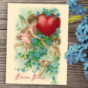 Antike Cherubs Valentinstag-Postkarte Feiertagspostkarte