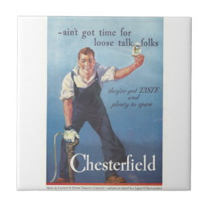 Antike Chesterfield Zigarettenwerbung Fliese