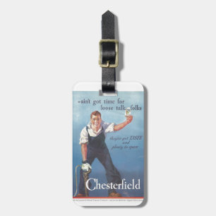 Antike Chesterfield Zigarettenwerbung Gepäckanhänger