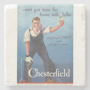 Antike Chesterfield Zigarettenwerbung Steinuntersetzer