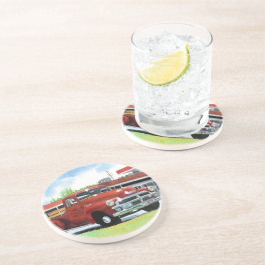 Antike Chevy LKW 1954 Untersetzer (Seite)