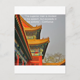 Antike chinesische Architektur Konfuzius Zitat Ges Postkarte