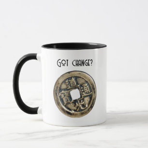 Antike chinesische Banliangmünze, Design "Got Chan Tasse