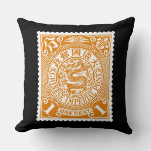 Antike chinesische Briefmarke in Gold Kissen