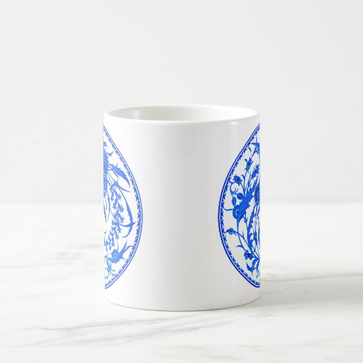 Antike chinesische Jakobsblume - Kobalt Blau Kaffeetasse (Mittel)