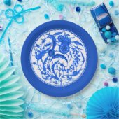 Antike chinesische Jakobsblume - Kobalt Blau Pappteller (Party)