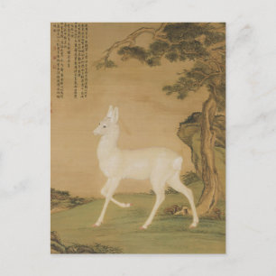 Antike chinesische kaiserliche Kunst Weiße-Hirsch- Postkarte