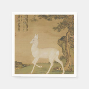 Antike chinesische kaiserliche Kunst Weiße-Hirsch- Serviette