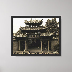Antike chinesische Kanton Foshan Ahnenhalle Leinwanddruck