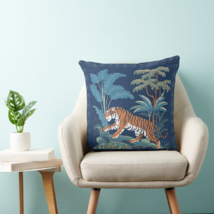 Antike chinesische Porzellan-Tiger-Bettdecke Kissen