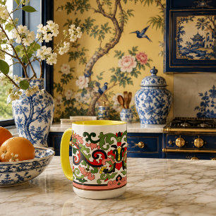 Antike chinesische Rollblätter Tasse