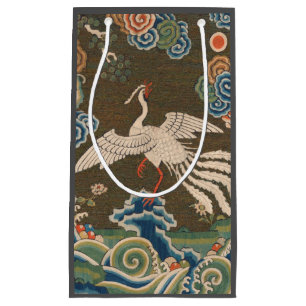 Antike chinesische weiße Vogel-Seidenstickerei-Dru Kleine Geschenktüte
