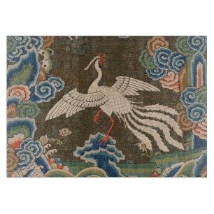 Antike chinesische weiße Vogel-Seidenstickerei-Dru Schneidebrett