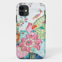 Antike Chinoiserie-Porzellan-Vogel-Muster