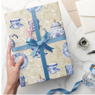 Antike Chinoiserie-Schüsseln Antik-Damaskus Geschenkpapier