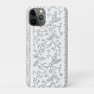 Antike Chinoiserie Weiße Blumenrankenborte Case-Mate iPhone Hülle