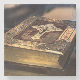 Antike Christliche Bibel Steinuntersetzer