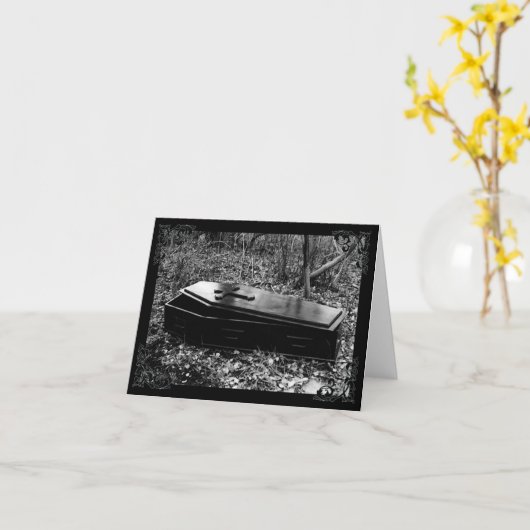 Antike Coffin Gotische Viktorianische Note Karte (Gelbe Blume)