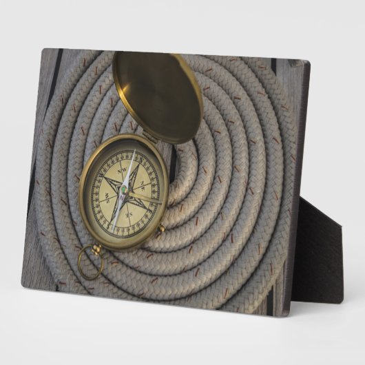 Antike Compass On Vorsprung Deck Fotoplatte (Seite)