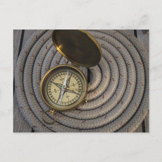 Antike Compass On Vorsprung Deck Postkarte (Vorderseite)